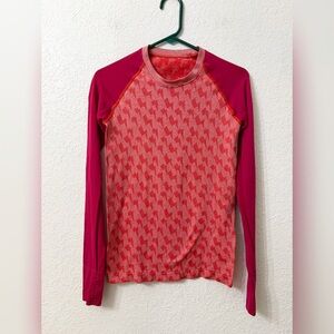 Oiselle Red and Pink Long Sleeve Running Base Layer Top - S
